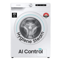 SAMSUNG 7 kg 5 Star Inverter Fully Automatic Front Load Washing Machine (WW70T502NTW/TL, Diamond Drum, White)