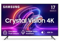SAMSUNG Crystal Vision 4K iSmart with Voice Assistant 138 cm (55 inch) Ultra HD (4K) LED Smart Tizen TV 2023 Edition with IOT Sensors for Light & Camera