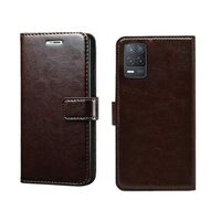 Inktree Narzo 30 5G Flip Case | Premium Leather Finish Flip Cover | with Card Pockets | Wallet Stand |Complete Protection Flip Cover for Narzo 30 5G - Coffee