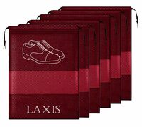 LAXIS - Shoe Bag for Travel & Storage Organizer for Women & Men  (Maroon, Pack of 6) [Check all Colors]