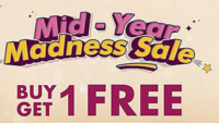  Mcaffeine Mid Year Madness Sale -  Buy 1 Get 1 Free + Extra 5% Prepaid Off + Free Facewash + Surprise Gifts