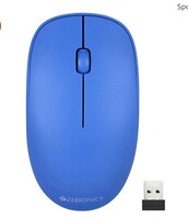 ZEBRONICS Haze Wireless Mouse for Computers, Laptops with 1200 DPI, ving Mode and Comfortable use on Most Surfaces - Blue