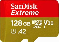 SanDisk Extreme A2 128 GB MicroSDXC UHS Class 3 160 MB/s Memory Card (With Adapter)