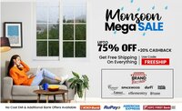 Monsoon Mega Sale - Upto 75% Off + 20% Cashback