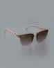 Women Half Rim Square Sunglasses - A3074-Light Brown