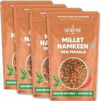 Eat Better Co - Crispy Millet Mixture - Chatapata Healthy Namkeen - Ragi, Jowar, Rice Crispies roasted with Peanuts & Channa (Mast Masala, Super Saver Pack of Four - 400 grams)