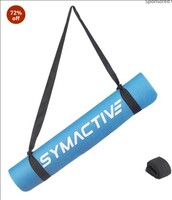  Amazon Brand - Symactive 4mm Anti-Skid Lightweight Sweat/Dirt Proof EVA Yoga Mat for Gym & Outdoor Workout for Men/Women (Blue) 