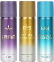 FRENCH ESSENCE Combi Pack of Jazz,Noir & Triumph 50 Ml Each Deodorant Spray - For Men