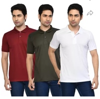 Flipkart : Pack of 3 Men solid polo neck polyester T-shirt
