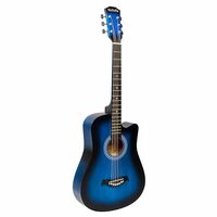 Deal of the day: Medellin 38” Acoustic Guitar with (free learning course) Matt finish with Picks(Blue) 
