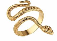 That Stylish Snake Ring Golden, Serpent Ring, Adjustable Snake ring, Snake Ring Stainless Steel Ring () 