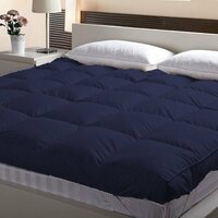 Linenovation 3000 GSM King Size Mattress Padding Mattress Topper - 72 Inch X 78 Inch -Dark Blue