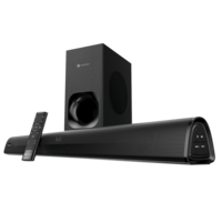 PORTRONICS Pure Sound 105 200W Bluetooth Soundbar with Remote (Spacious HD Audio, 2.1 Channel, Black) 