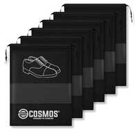 KEYKIN Shoe Bag for Travel & Storage, Women & Men, Travelling Shoe Storage Bag, Shoe Storage Organizer Bag - Pack of Shoe Pouch (13 x 17.32 Inch) (Black, 6)