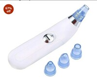  BINSBARRY 4 in 1 Multi-Function Blackhead Whitehead Extractor Remover Device, Skin Cleaner, Pimple Removal Tool, Acne Pimple Pore Cleaner Vacuum Suction Tool for Men and Women (White) 