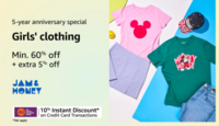 Amazon Brand Jam & Honey - Girls Clothing Minimum 60% Off + 10% Instant Discount on AU + extra 5% Off - 5 Year Anniversary Special Sale