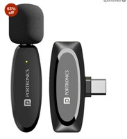 Portronics Dash 7 Omnidirectional Type C Wireless Microphone (Black) 