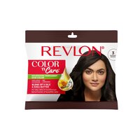 REVLON Color 'n Care NOURISHING PERMANENT HAIR COLOR - 3 Darkest Brown - Has essentials oils of Coconut Argan, Sunflower & Jojoba oil, along with shea butter - Sachet