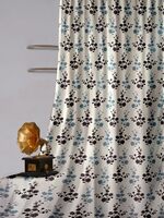 VORHANG 1 Pieces Plain Print Eyelet Polyester Window curtains - 5 Feet, Cream