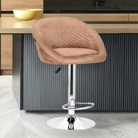 Da URBAN® Cozy Velvet Finish Height Adjustable & Revolving Bar Stool/Kitchen Chair (Brown)