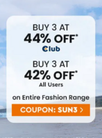 Buy 3 @ 42% Off* for All Users- On Entire Range