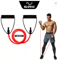 SLOVIC Exercise & Stretching Resistance Band Set For Men & Women Workout Medium Resistance Tube  (Red)