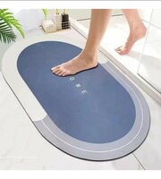 Kintota Polyester Bathroom, Oval Door Mat, Floor, Bath Mat , Carpet | Non Slip Mat For Bathroom Cushion, Super Absorbent Soft Carpet, Quick Dry Dirt Barrier For Home, Office, (40X60Cm), Multicolour 