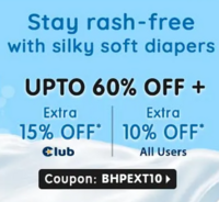 Club Users - Extra 15% Off | All Users - Extra 10% Off* on Babyhug Pro Pant Diapers