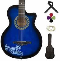 Medellin MED-BLU-C Acoustic Guitar Linden Wood Rosewood Right Hand Orientation (Blue)