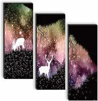 SAF paintings set of 3 Deer And Birds UV textured self adeshive wall painting for home decoration SANF-SJ76