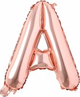 Flyloons Rose Gold A Letter Foil Balloon Alphabets Balloons - Size 16 Inch - Perfect for Birthday Decoration Items, Anniversary, Bachelorette, Wedding, Farewell Create Your Own Custom Phrase and Name