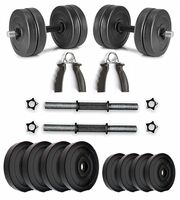 FitBox Sports Dumbbells Combo Weigth Plates & Hand Grips 10kg, Black