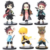 Set of 6 RVM Toys Demon Slayer Action Figure Set of 6 Size 7-8CM Toy for Car Dashboard, Decoration, Cake Topper, Office Desk & Study Table Multicolor