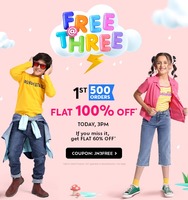 First 500 Orders Free at 3PM, Else Get Flat 60% Off*