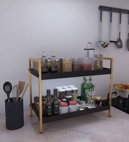 Gold Mild Steel 2 Tier Multipurpose Countertop Kitchen Organizer