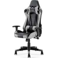Sunon Gaming Chair,Faux Leather Computer Chair with Lumbar Support - Black & Blue [50% Off Coupon]