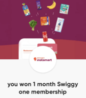 CRED × Swiggy - 1 Month Swiggy One Membership Free (user specific)