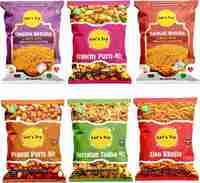 @49 Let's Try Namkeen Combo (Aloo,Garlic&Onion Bhujia,Crunchy & Peanut Party Mix,Navratan Mix)  (6 x 32 g) Supermart 


