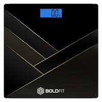 Boldfit Weight Machine for Body Weight Weighing Machine Digital Bathroom Scale for Human Body Weight Measurement Extra Thick Weighing Scale for Home with Large LCD Display 36Months Warranty-BlackGold