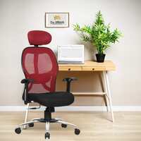 Da URBAN® Prisma High Back Revolving Mesh Office Executive Ergonomic Chair with Adjustable Headrest and Tilt Lock (Red)