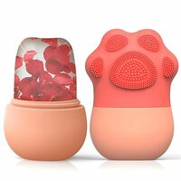 Episkey Ice Roller With Scrubber For Face Eyes and Neck To Brighten Skin & Enhance Your Natural Glow/Reusable Facial Treatment to Tighten & Tone Skin & De-Puff The Eye Area (PINK-PRIMIUM)