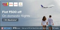 TataNeu - Flat 500 Off on Domestic Flights