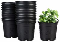 Solimo 100% Virgin Plastic Round Nursery Planter Pot 6 inch (Set of 20)