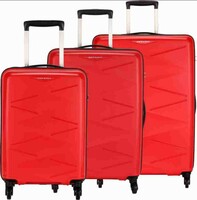 Kamiliant by American Tourister Hard Body Set of 3 Luggage 4 Wheels - TRIPRISM SPINNER 3PC SET RED - Red