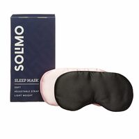  Solimo Sleep Mask, Ultra Smooth, Adjustable Strap, Total Blockout (Black & Pink, Pack Of 2)
