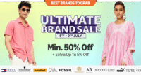 Ultimate Brand Sale Minimum at 50% off + Extra 10% cashback with Rewards for Prime