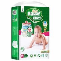 Bummy PANTS Super Dry Leakage Proof Technology Baby Diaper –Medium (M) Size, 72 Count