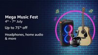 Mega Music Fest up to 75% off on Headphones , Home Audio & more | 04th - 07th July
