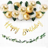 Party Propz Golden Birthday Decoration Items - 36Pcs 