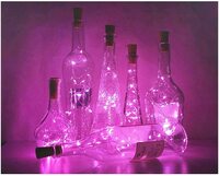 (Lowest Price) (only on Pack of 10) Lexton Cork Light | Bottle Light | Purple Copper String Light | Cork String Light | 10 Pieces | for Valentine's day, Room décor, Birthdays, Party,Diwali